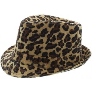 Milani Leopard Print Fedora Hat - Tan and Brown